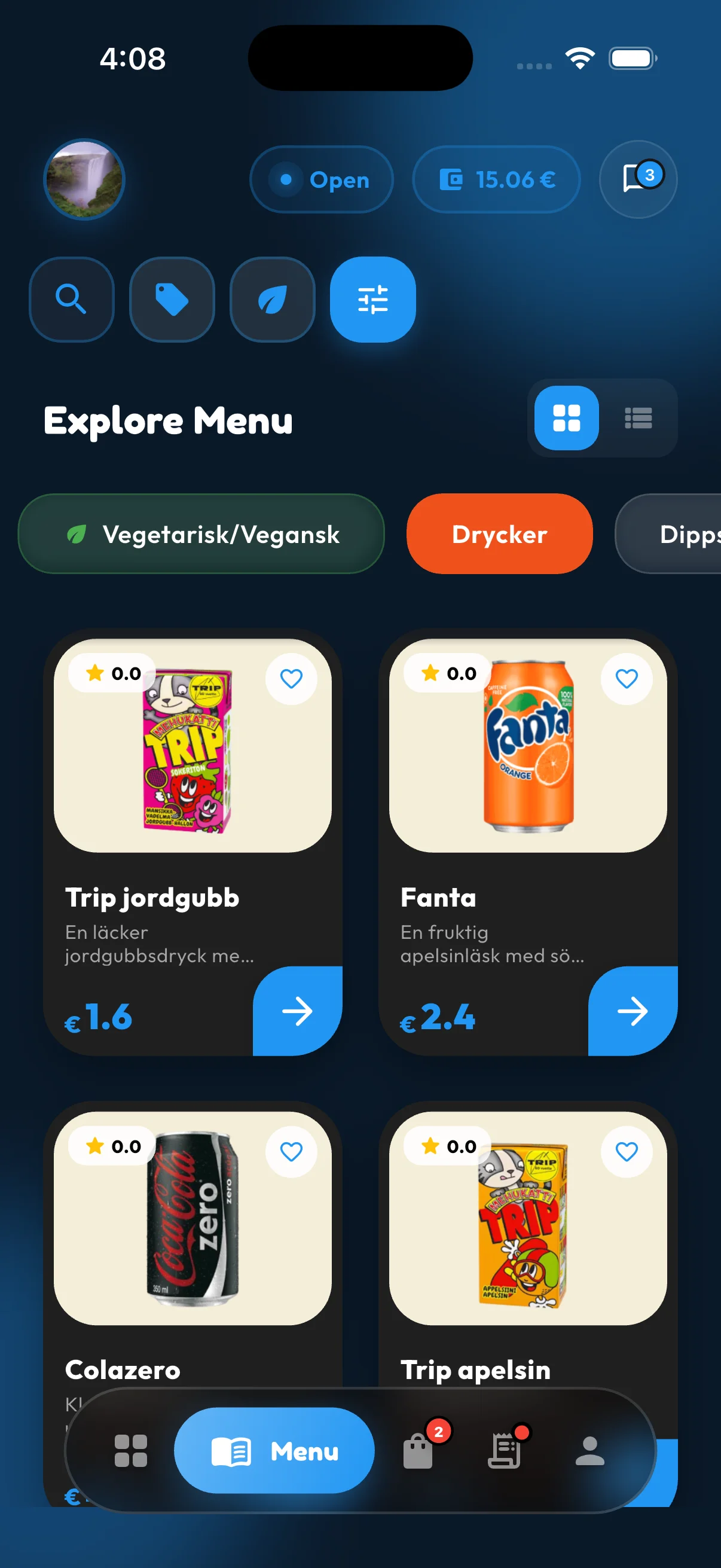 Menu Explorer Drinks